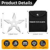 THROWFUN 6/12/21 Pack 9 Cr17 stainless steel - 3.74''(length) 0.1''(thick) , throwing knives set  Full-Tang Throwing Set, with Nylon Sheath for Competition and Recreation Silvery Cross Hollow Darts-FB-YF201